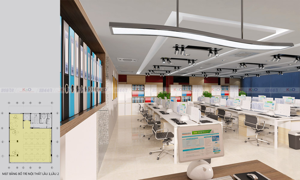 Thiết kế nội thất T office - Xây Dựng Kiến Ong - Công Ty TNHH Tư Vấn Thiết Kế Xây Dựng Kiến & Ong